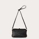 Rofe Bag M, black ostrich pattern